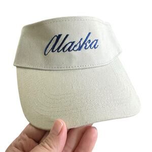 Vintage Alaska Embroidered Visor Hat Dutch Harbor Gear Seattle OS Adjustable